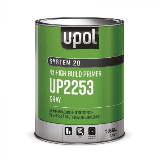U-POL SYSTEM 20 UP2253 High-Build 2K Multi-Purpose Primer, 1 gal, Gray